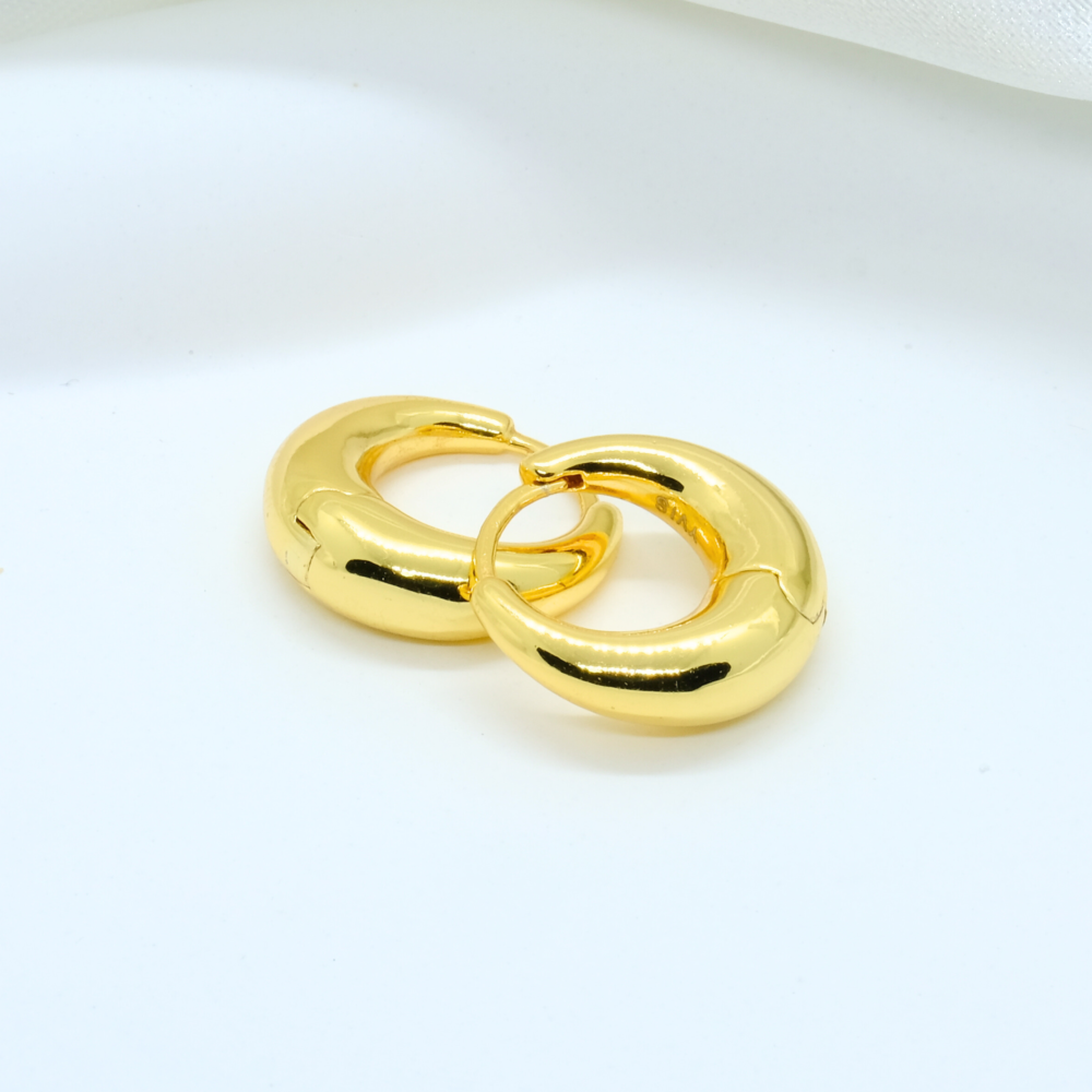 Full Moon Earrings Yellow Gold Plated